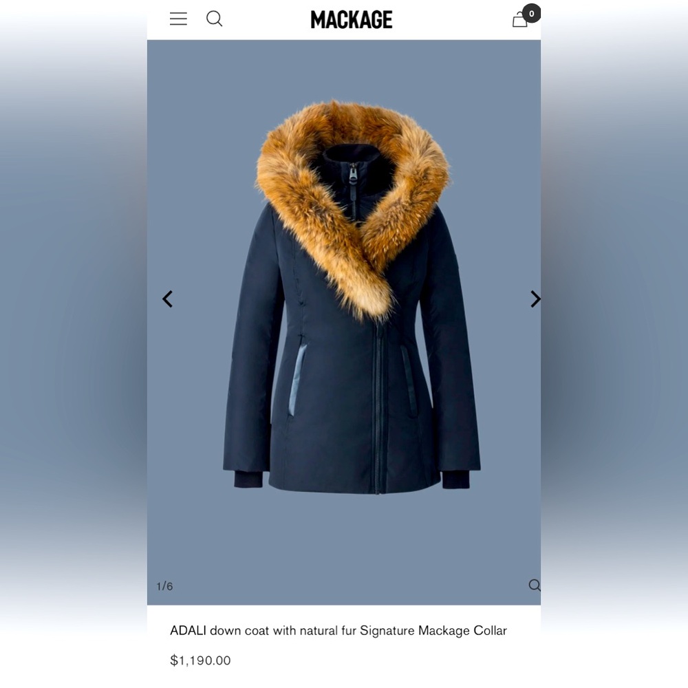 MACKAGE ADALI down coat with natural fur Signature Mackage Collar S/P